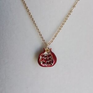 Dainty Red Pomegranate Pendant Necklace